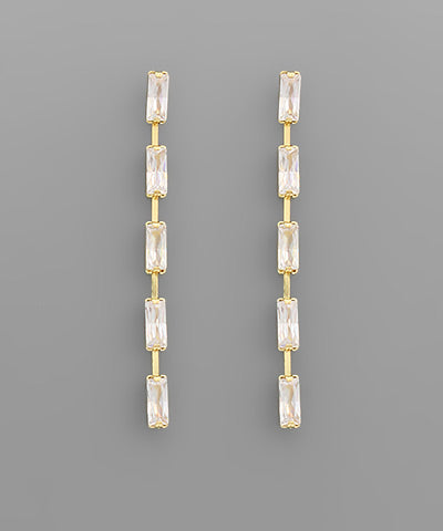 Baguette Bead Row Earrings