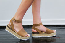 Load image into Gallery viewer, Tan Nubuck Ankle Platforms
