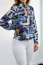 Load image into Gallery viewer, Blue Geometric Top
