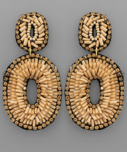Load image into Gallery viewer, Bugle Bead Oval Earrings
