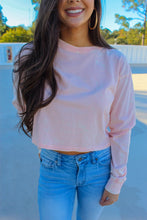 Load image into Gallery viewer, Dana Crew Neck Long Sleeve Crop- Pale Pink
