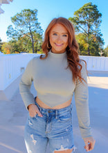 Load image into Gallery viewer, Karrie Triangle Crop Top- Sage
