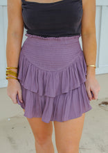 Load image into Gallery viewer, Katie Ruffle Mini Skirt- Lavender
