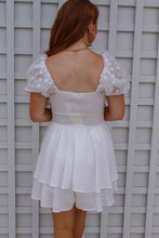 Load image into Gallery viewer, Jillian Smocked Puff Sleeve Romper- White
