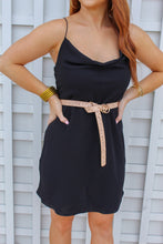 Load image into Gallery viewer, Brooklyn Cowl Neck Mini Dress- Black
