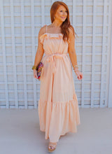 Load image into Gallery viewer, Essie Ruffle Maxi Dress- Peach
