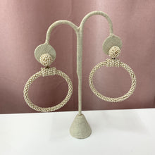 Load image into Gallery viewer, Solid Beaded Circle Hoop

