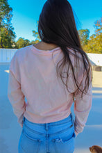 Load image into Gallery viewer, Dana Crew Neck Long Sleeve Crop- Pale Pink
