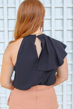Load image into Gallery viewer, Regan Ruffled Mock Neck Top-Black
