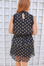 Load image into Gallery viewer, Sophia Black Printed Ruffle Dress
