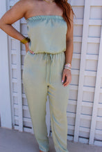 Load image into Gallery viewer, Lacey Strapless Jumpsuit- Dusty Sage

