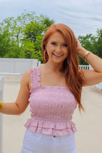 Load image into Gallery viewer, Annalise Smocking Ruffle Top- Blush

