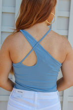 Load image into Gallery viewer, Avery Criss Cross Ribbed Bodysuit- Light Blue
