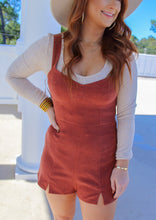 Load image into Gallery viewer, Teresa Slit Detail Strap Romper- Rust
