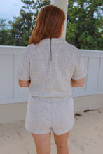 Load image into Gallery viewer, Gemma Tweed Drawstring Shorts- Natural Ivory (Set)
