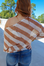 Load image into Gallery viewer, Becca Striped Knit Top- Ivory/Rust
