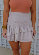 Load image into Gallery viewer, Naomie Tiered Smocked Skirt- Ecru
