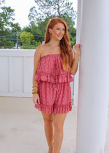Load image into Gallery viewer, Lilli Tiered Ruffle Trim Romper- Rose Prink
