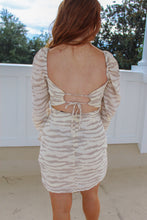 Load image into Gallery viewer, Hayes Zebra Back Tie Mini Dress- Ivory
