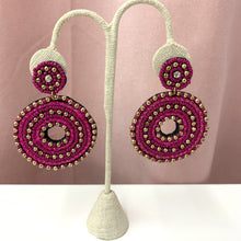 Load image into Gallery viewer, Colorful Circle Seed Bead Earrings

