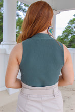 Load image into Gallery viewer, Donise Ribbed Halter Crop Top- Hunter Green
