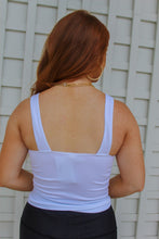 Load image into Gallery viewer, White Ribbed V Neck Tank- One Size
