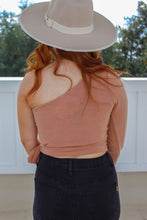 Load image into Gallery viewer, Ashleigh One Shoulder Tie Top- Camel
