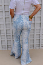Load image into Gallery viewer, Sydney Snakeskin Bell Bottoms- Dusty Blue
