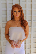 Load image into Gallery viewer, Arianna Satin Tube Scarf Top-Light Taupe
