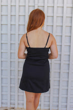 Load image into Gallery viewer, Amy Button Front Midi Dress- Black
