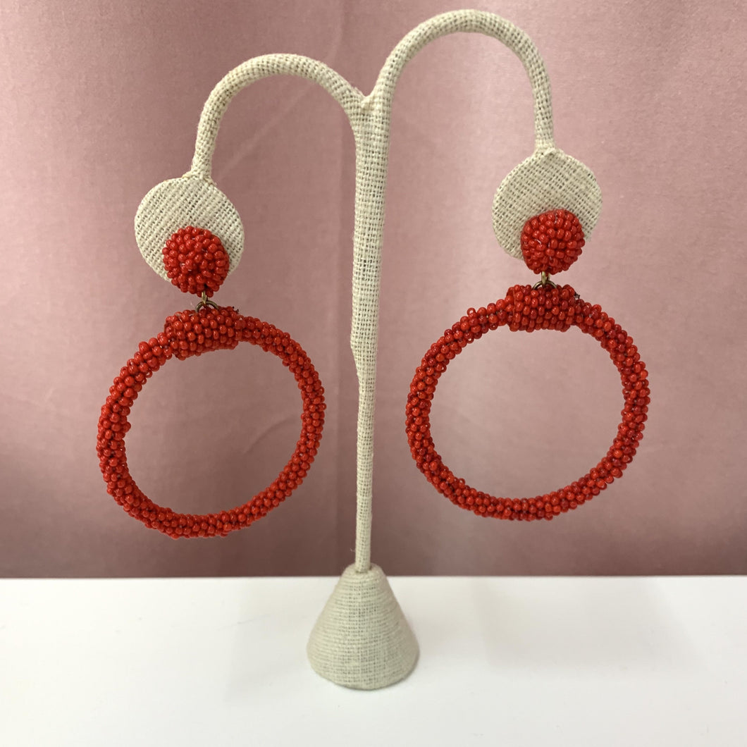 Solid Beaded Circle Hoop
