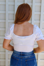 Load image into Gallery viewer, Kayleigh Puff Sleeve Tie Top- Off White
