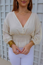 Load image into Gallery viewer, Khole Deep V Peplum Blouse
