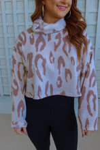 Load image into Gallery viewer, Adelyn Leopard Cozy Turtle Neck Top- Cream
