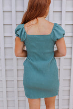 Load image into Gallery viewer, Emmy Drawstring Puff Sleeve Dress- Dusty Green

