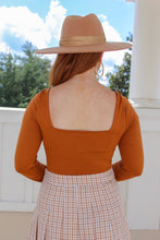 Load image into Gallery viewer, Keagan Long Sleeve Square Neck Bodysuit- Camel
