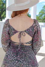 Load image into Gallery viewer, Darby Floral Tie Crop Top- Olive
