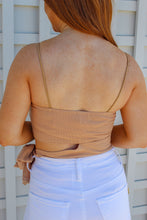 Load image into Gallery viewer, Delaney Cutout Tie Bodysuit- Tan
