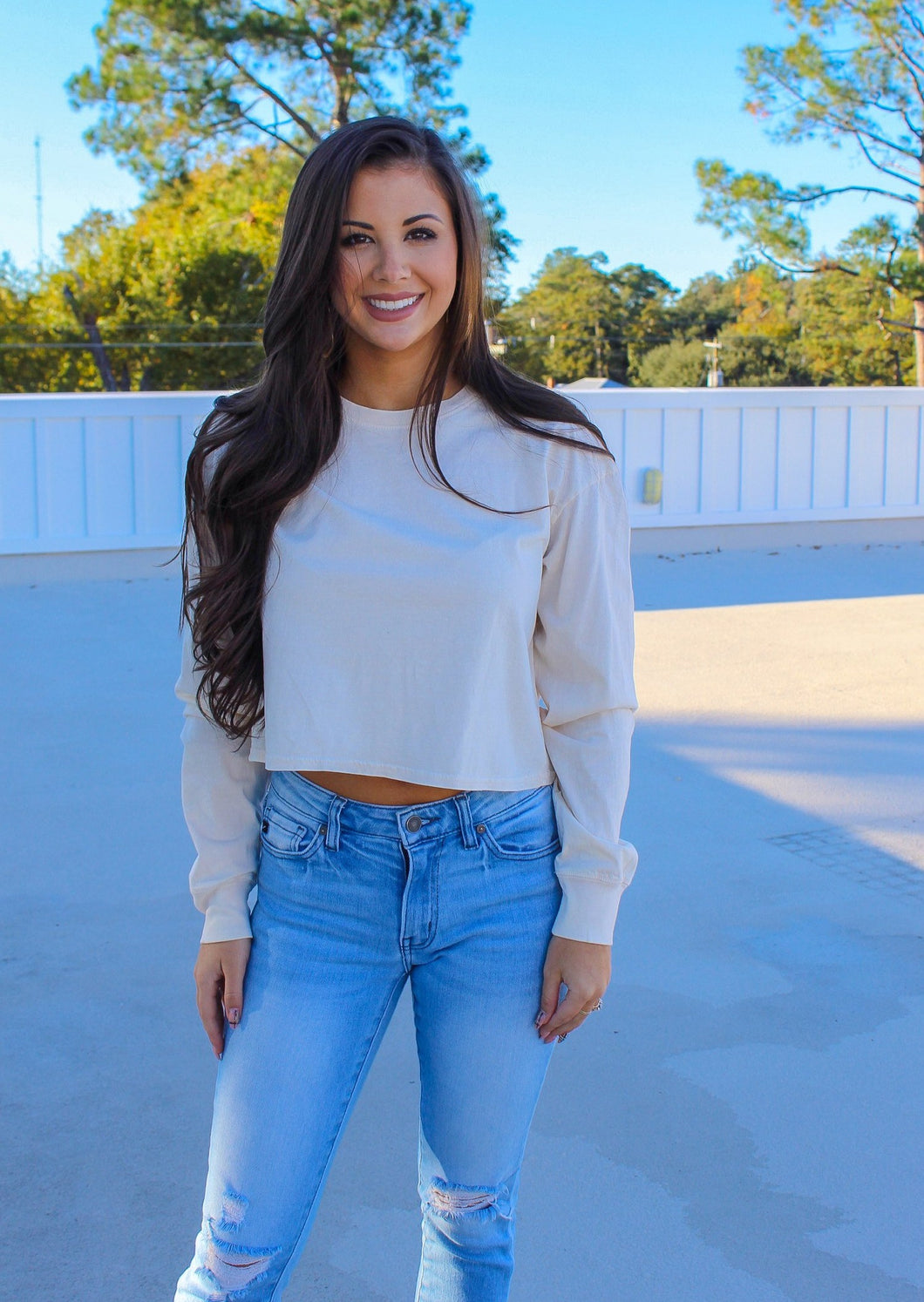 Ameila Acid Wash Crop- Bone