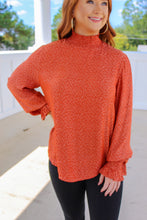 Load image into Gallery viewer, Veronica Long Sleeve Satin Cheetah Top- Rust
