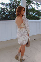 Load image into Gallery viewer, Hayes Zebra Back Tie Mini Dress- Ivory
