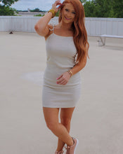 Load image into Gallery viewer, Jolie Tie Ribbed Dress- Ivory
