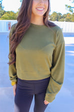 Load image into Gallery viewer, Michelle Round Neck Sweatshirt- Olive
