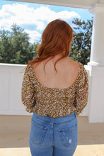 Load image into Gallery viewer, Stella Multi Color Spotty Square Neck Smocking Top- Olive
