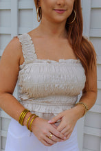 Load image into Gallery viewer, Annalise Smocking Ruffle Top- Cream
