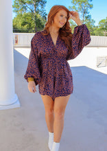 Load image into Gallery viewer, Camden Printed Flowy Romper- Navy
