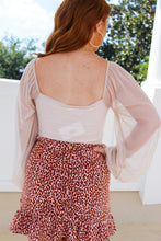 Load image into Gallery viewer, Mandy Ruched Mesh Top- Cream
