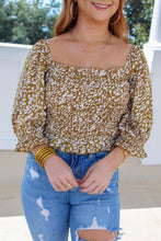 Load image into Gallery viewer, Stella Multi Color Spotty Square Neck Smocking Top- Olive
