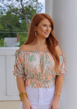 Load image into Gallery viewer, Jeni Crop Off The Shoulder Floral Top- Orange

