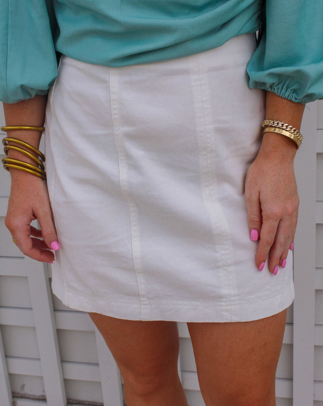 Marley Woven Mini Skirt- White